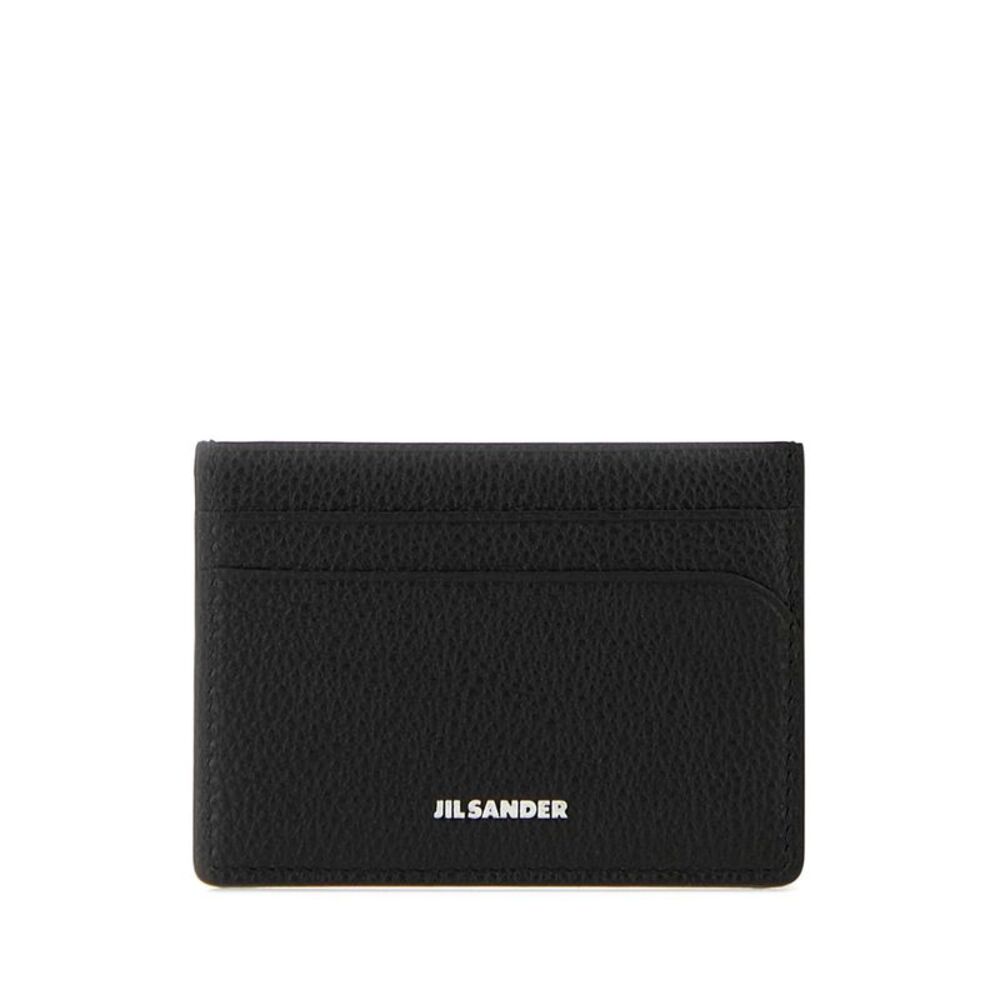 Jil Sander Men Black Leather Card Holder
